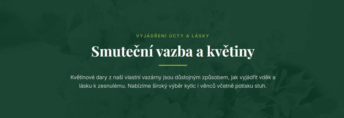 Smuteční vazba a květiny